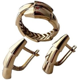 Resim Bulgari Yılan Model 14 Ayar Altın Yüzük Küpe Set 