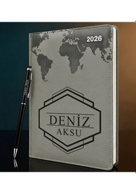 Resim Bk Gift Kişiye Özel İsimli Termo Sert Kapak 2026 Gri Ajanda & Kalem -4, Öğretmenler Günü Hediyesi, Yeni İş Hediyesi 35306 Bk Gift Renkli 