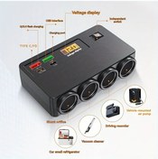 Resim Topshop1 D-30 1 Adet 8li Araba Sarj Cihazi Voltaj Algilama 4 Cikis 2 Usb C 2 Usb Hizli Sarj Kompakt Tasarim 