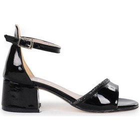 Resim Kiko Kids Elos Günlük Kız Çocuk 4 Cm Topuklu Sandalet Ayakkabı Siyah Siyah 