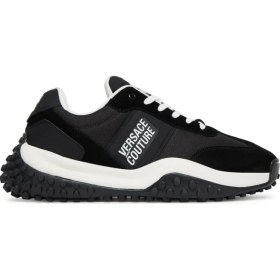Resim Versace Erkek Fondo Hyber Dis. 47 Yazı Logolu Süet Panelli Sneaker - Siyah 