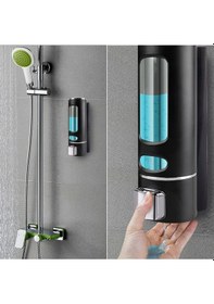Resim 1 Adet Siyah 400ml Banyo Mutfak Lavabo Oteller El Dezenfektanı Sabunluk Manuel Şampuan Sıvı Tutucu Siyah 