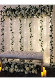 Resim E Elmas Perde Dekoratif Led Işık 3 Metre Sarı Fişli 