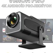 Resim Teknodrone Vision Pro Taşınabilir Android Projeksiyon Wifi Destekli Akıllı Sinema Projektör Siyah Ultra HD 