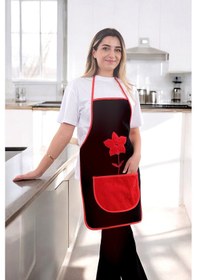 Resim Wellsoft Cepli Sıvı Geçirmez Su Geçirmez Mutfak Önlüğü Çiçek 