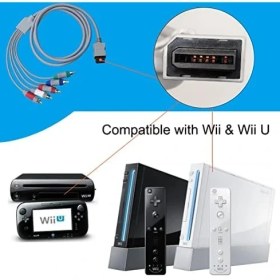 Resim Wii U Multi Out 5rca 480P Hd Ses Video Kablosu 6 Ayaklar Için Wii Için Bileşen Kablosu 