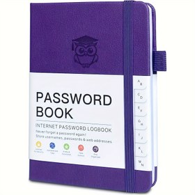 Resim Son Teknoloji Şifre Defteri - Güvenli, Deri Ciltli Defter, Kolay Düzenleme İçin Alfabe Sekmeleriyle - Yaşlılar, İnternet Şifre Kaydı, Adres Yönetimi ve Cep Boyutu Kolaylığı İçin Mükemmel 