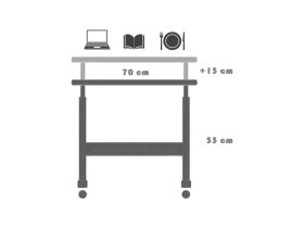 Resim servetavcı Bambu Yükseklik Ayarlı Laptop ve Tablet Sehpası Çalışma Masası - Atlantik Çam 70X40 (Tekerlekli) 