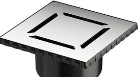 Resim VitrA V-Flow Kare 5608280 Duş Kanalı, Alttan Çıkışlı, 15x15 cm, DK 100 Kapak, Parlak Krom 