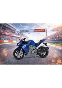 Resim Oyuncak Yarış Motorsikleti Mavirenk Mavi 