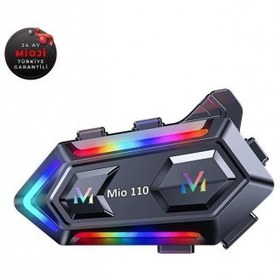 Resim Mioji Mio 110 RGb 1000mah Ipx6 Motosiklet Kask İçin Bluetooth Intercom Kulaklık 