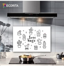 Resim Decorita Free Hugs | Cam Ocak Arkası Koruyucu | 40 cm x 60 
