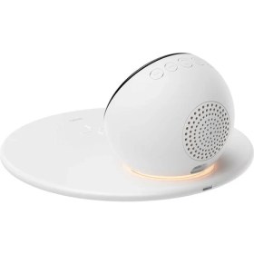 Resim Bluetooth Speaker Hoparlör Wiwu WI-W017 Kablosuz Şarjlı Standlı Çift Alarmlı Dijital Saatli Beyaz 