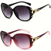 Resim Zxwlyxgx2 Adet Moda Büyük Boy Kadın Güneş Gözlüğü Uv400 Plastik Degrade Çerçevekırmızıother51 Gri 