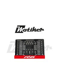 Resim Pleksi Plakalık Kırmızı Üstüne Beyaz R6 Yazılı Tasarımlı Motosiklet Plakalık Modeli 