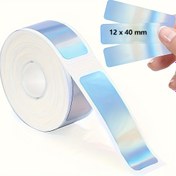Resim Noel tatili için ev ofis okul organizasyonu ve dekorasyon hediyeleri için 1 rulo lazer su geçirmez etiket baskı çıkartmaları, 12mmx40mm 