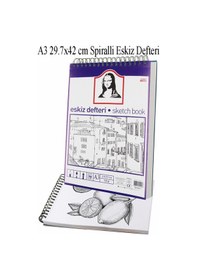 Resim Telli Eskiz Defteri A3 Spiralli 50 Yaprak 1 Adet 120 Gr 297x420 Mm Karakalem Sketch Book Üstten Açılmalı Ezkiz Defteri 
