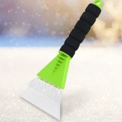 Resim Cdwishbest Yeşil Stil Araba Kar Küreği Ön Cam Buz Kazıyıcı Kar Temizleme Aracı Cam Pencere Buz Çözme Kar Fırçası Çizilmez Kış Araba Bakım Aracı (Yurt Dışından) 