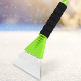 Resim Cdwishbest Yeşil Stil Araba Kar Küreği Ön Cam Buz Kazıyıcı Kar Temizleme Aracı Cam Pencere Buz Çözme Kar Fırçası Çizilmez Kış Araba Bakım Aracı (Yurt Dışından) 