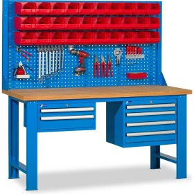 Resim Star Çelik Metal Çalışma Tezgahı-6 Çekmeceli-Avadanlık Kutusu-Masa Tablası Kayın-1800x760x910/1824 mm 