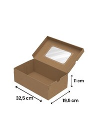 Resim 32,5x19,5x11 - 25 Adet Pencereli Kendinden Kapaklı Ayakkabı Kutusu 