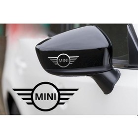 Resim Mini Couper Gümüş Renk Dikiz Aynası Sticker 