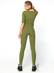 Resim Jogger Kadın Pantolon Tayt | Haki Yeşili Süper Soft Kumaş - s 
