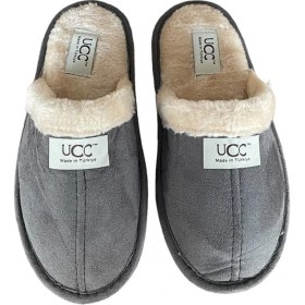 Resim Liger Unisex Peluşlu Ev Terliği Füme 