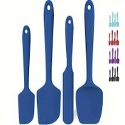 Resim 4 adet Isıya Dayanıklı Silikon Spatula Seti: U-Taste 600ºF Yüksek Sıcaklıkta Dikişsiz BPA içermeyen Gıda Sınıfı Esnek Kauçuk Silikon Mutfak Pişirme Karıştırma Hamur Kazıyıcı Nonstick Tencere Seti için 