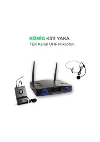 Resim König K-311 Tekli Yaka Uhf Telsiz Mikrofon 