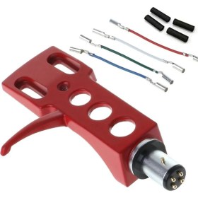 Resim Spibicyy Universal Plak Çalar Başlık Kabuğu Fonograf Pikap Yedek Başlık Kabuğu Plak Çalar Kırmızı Için 4x Kablolu (Yurt Dışından) 