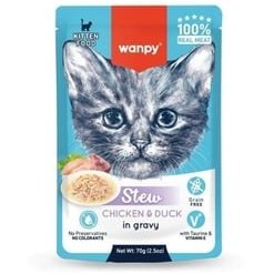 Resim Wanpy Pouch Tavuklu Ördekli Yavru Yaş Kedi Maması 70g 