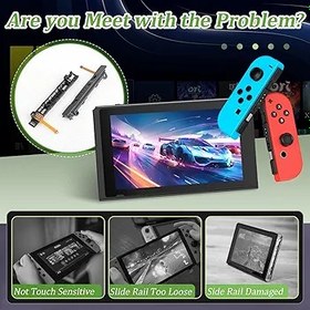 Resim Nintendo Switch/Switch için Sol Sağ Kızak Ray OLED Joy-Con Slide Rail Değiştirme JoyCon Joystick ile Kilit Toka ile Nintendo Anahtarı SL SR ZR ZL L Düğme Flex Kablo Aksesuarları Onarım Parçaları 
