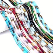 Resim 4*20 Gradyan Uzun Şerit Cam Dekoratif Boncuklar, DIY Takı Yapımı için Uygun - Bilezikler, Küpeler, Kafa Aksesuarları, Dış Mekan Dekorasyonları ve Moda Aksesuarları için İdeal Bir Seçenek (Yaklaşık 19 Adet) 