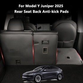 Resim 2025 for TESLA Model Y Juniper Sahte Deri Arka Koltuk Arkası Anti-Kick Pedleri - Entegre Bardak Tutucuları ile Dayanıklı, Tüm Hava Durumları İçin Koruyucu, Araba İçin Koruma, İç Koruma | Modern Araba İçi | Dayanıklı Arkası 
