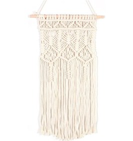 Resim Shineyee Nordik Tarz El Dokuma Bej Duvar Örtüsü - Pamuklu İp Dekoratif Aksesuar, 35x75 Cm, Ev Ofis Dekoru, Dayanıklı Ve Kolay Bakım 