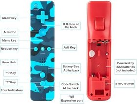 Resim NC Controller 2 Pack, Replacement for Wii Remote Controller, Compatible with Nintendo Wii/Wii U,with Silicone Case and Wrist Strap. (Camo) 
