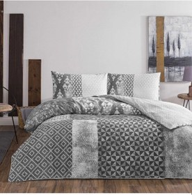Resim Flanel Kışlık Nevresim Takımı Misty Çift Kişilik Gri 