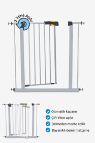 Resim Wellgro Çocuk Güvenlik Kapısı Merdiven Korkuluğu 75-80 cm arası için uygun - Gri 