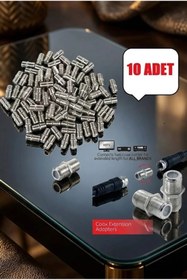 Resim Derwell 10 Adet 10x Uydu Kablo Uzatma Birleştirme F To F Dişi / Dişi Ara Bağlantı Uzatıcı Adaptör Konnektör 