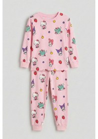 Resim Cute Hello Kitty Ve Kuromi Desenli Kız Çocuk Pijama Takımı Pembe 