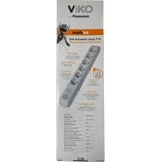 Resim Viko 6 Lı Akım Korumalı Çocuk Korumalı Anahtarlı Priz (8 Adet) 