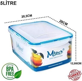 Resim Moon Star Hava Sızdırmaz Contalı 4Kilitli Saklama Kabı 5Litre ML-172 