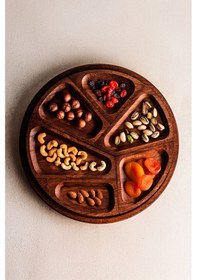 Resim Snippy Nova - 7 Parça Ahşap Çerezlik Kahvaltılık Tabak Sunumluk Seti Ahşap 