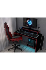 Resim KONAK EV EŞYALARI Red Star Gaming 1.Kalite 100% MDF Bilgisayar Masası,Çalışma Masası,Oyuncu Masası,Gamer,MDF, 