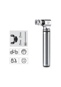 Resim Xuweiwei Taşınabilir Mini Yüksek Basınçlı Alüminyum Alaşımlı Dağ Ve Yol Bisikleti Acil Durum Pompası Gümüş 