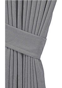 Resim Cheap's Home Petek Dokulu Kadife Dokuma Normal 1 X 2.5 Pileli Fon Perde Açık Gri 