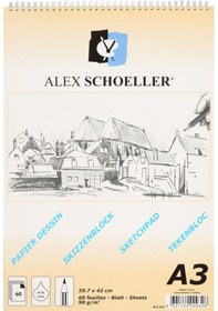 Resim Alex Schoeller Spralli Eskiz Çizim Blok 90 G A3 60 Sayfa 