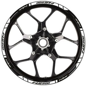 Resim Bajaj Pulsar Ns200 Baskılı Jant Dışı Şerit Motosiklet Sticker Etiket Modeli Beyaz 