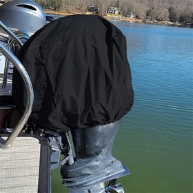 Resim Ağır Hizmet Dizel Motor Kılıfı - Kalın Polyester Kumaş, Siyah, 15HP-250HP Motorlara Uygun, Çekme Kordonu Kapatma ve Ayarlanabilir Askılar ile Güvenli Göl ve Nehir Kullanımı, Tekne Motor Kılıfı, Güvenli Uygun Tasarım, Dayanıklı Kumaş Kılıf 